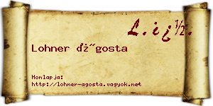 Lohner Ágosta névjegykártya